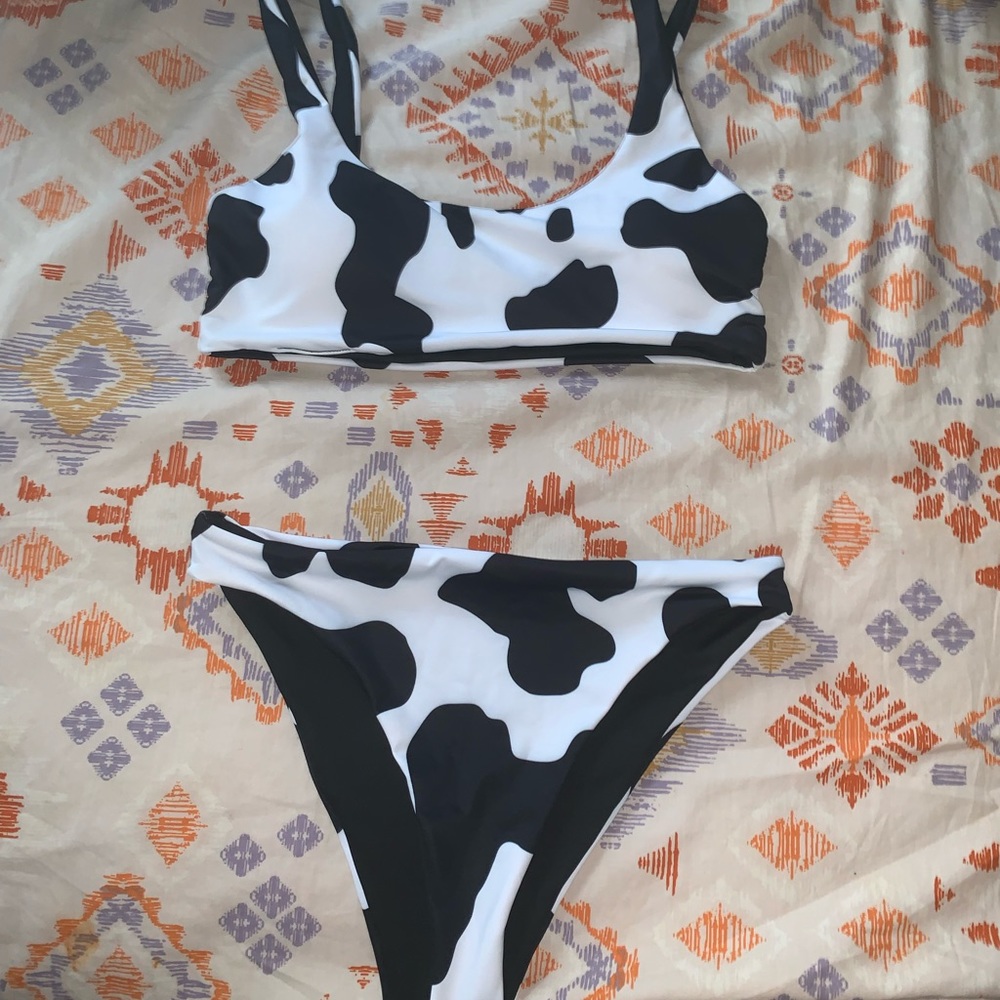 Cow Print Bikini Set